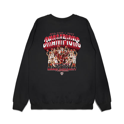Miami of Ohio - NCAA Men's Basketball : MAC '25-'26 Champions Team Collage Premium Crewneck Sweatshirt-1