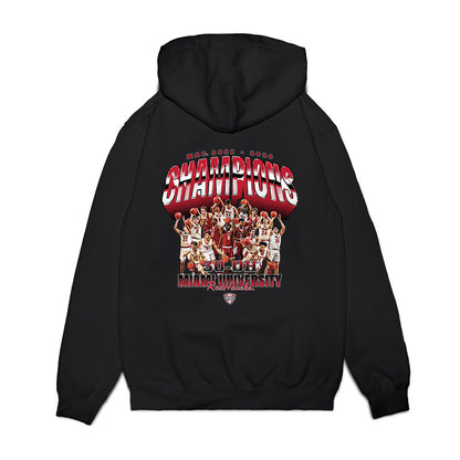 Miami of Ohio - NCAA Men's Basketball : MAC '25-'26 Champions Team Collage Premium Hooded Sweatshirt-1