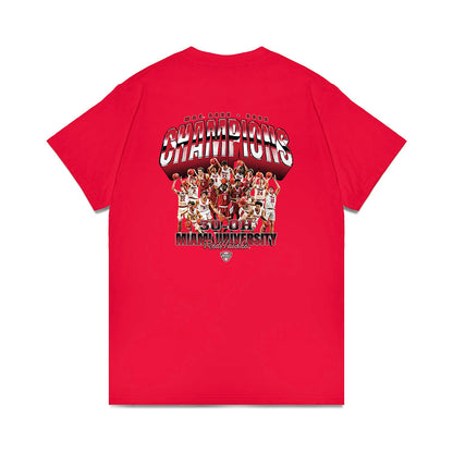 Miami of Ohio - NCAA Men's Basketball : MAC '25-'26 Champions Team Collage Comfort Colors T-Shirt-1