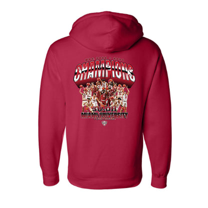 Miami of Ohio - NCAA Men's Basketball : MAC '25-'26 Champions Team Collage Hooded Pullover Sweatshirt-1