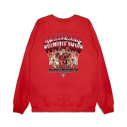 Miami of Ohio - NCAA Men's Basketball : MAC '25-'26 Champions Team Collage Premium Crewneck Sweatshirt-1