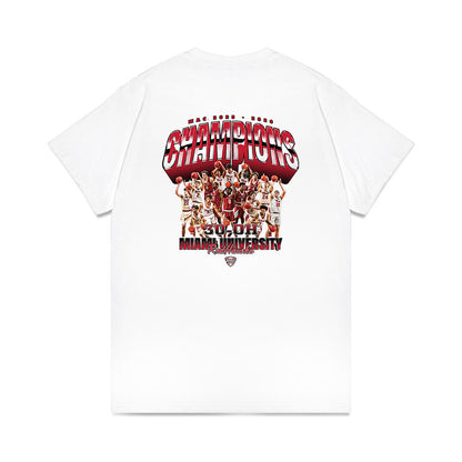Miami of Ohio - NCAA Men's Basketball : MAC '25-'26 Champions Team Collage Comfort Colors T-Shirt-1