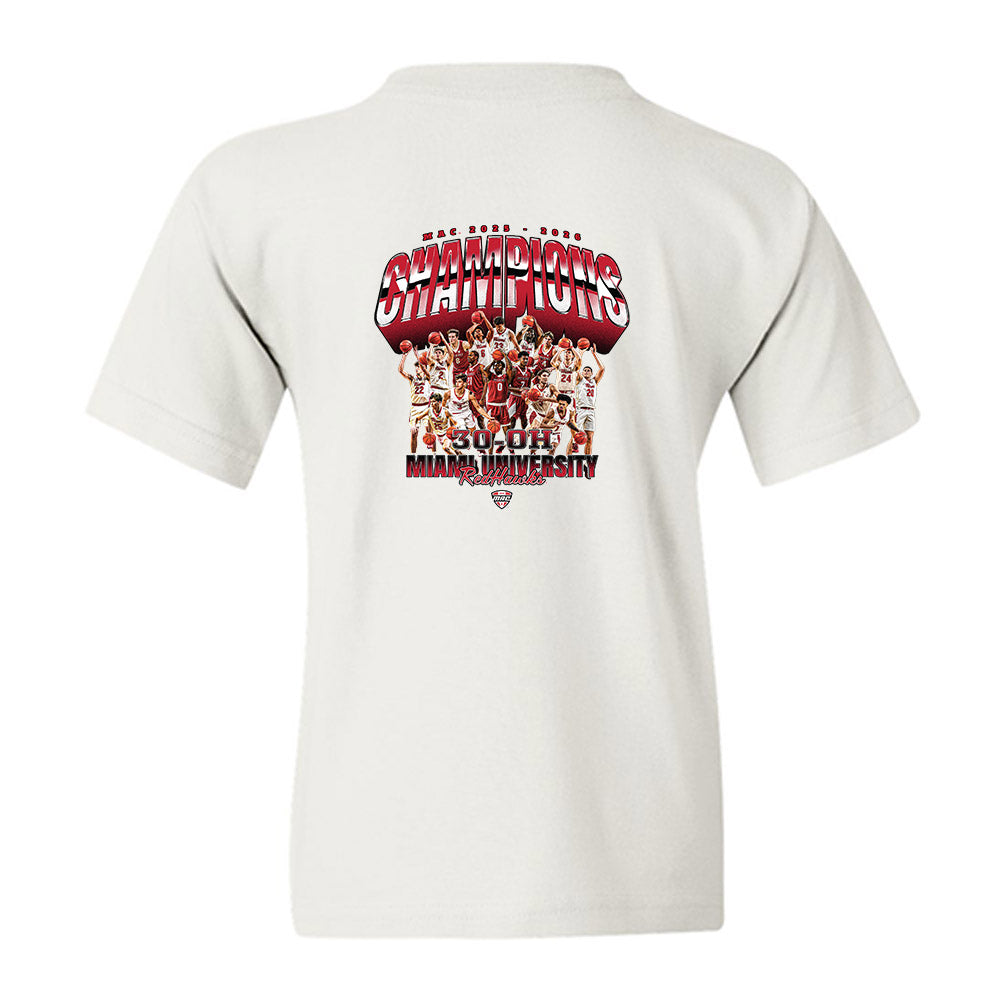Miami of Ohio - NCAA Men's Basketball : MAC '25-'26 Champions Team Collage Youth T-Shirt-1