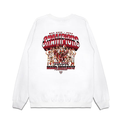 Miami of Ohio - NCAA Men's Basketball : MAC '25-'26 Champions Team Collage Premium Crewneck Sweatshirt-1