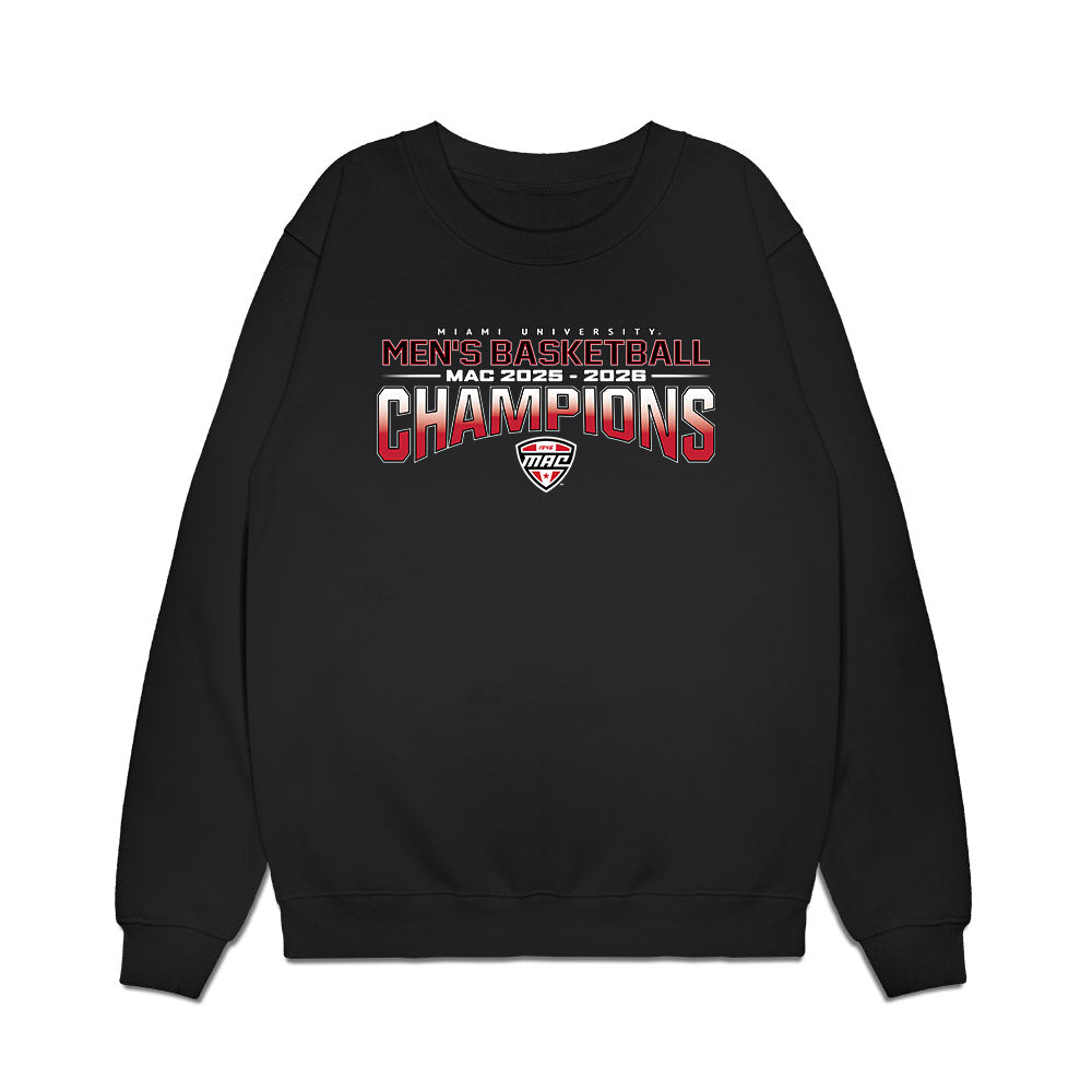 Miami of Ohio - NCAA Men's Basketball : MAC '25-'26 Champions Team Collage Premium Crewneck Sweatshirt-0