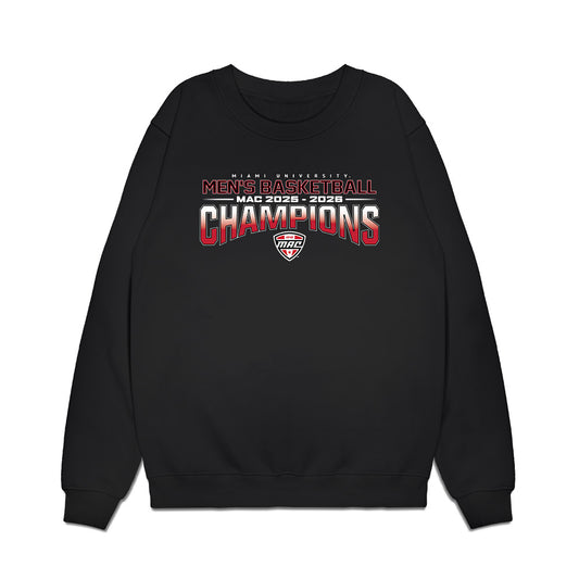 Miami of Ohio - NCAA Men's Basketball : MAC '25-'26 Champions Team Collage Premium Crewneck Sweatshirt-0