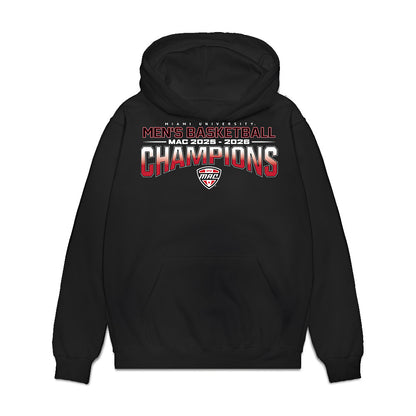 Miami of Ohio - NCAA Men's Basketball : MAC '25-'26 Champions Team Collage Premium Hooded Sweatshirt-0