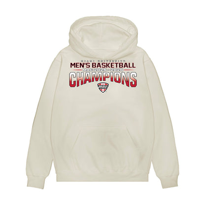 Miami of Ohio - NCAA Men's Basketball : MAC '25-'26 Champions Team Collage Premium Hooded Sweatshirt-0