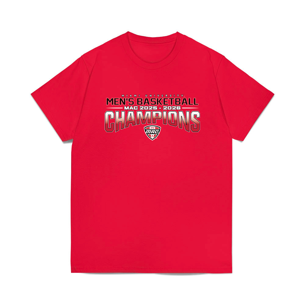 Miami of Ohio - NCAA Men's Basketball : MAC '25-'26 Champions Team Collage Comfort Colors T-Shirt-0