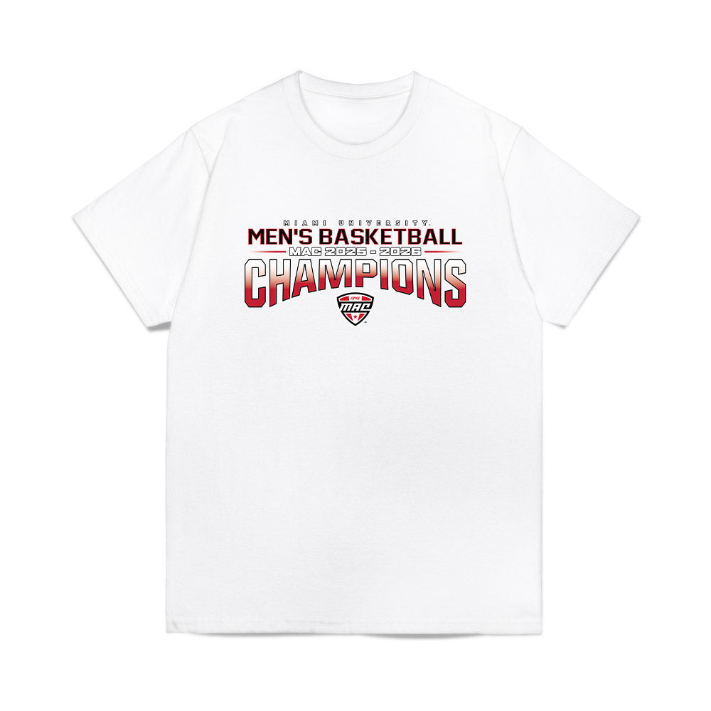 Miami of Ohio - NCAA Men's Basketball : MAC '25-'26 Champions Team Collage Comfort Colors T-Shirt-0