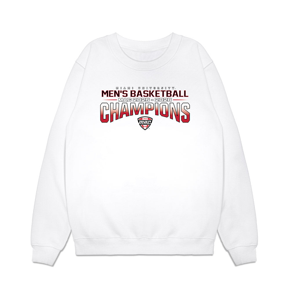 Miami of Ohio - NCAA Men's Basketball : MAC '25-'26 Champions Team Collage Premium Crewneck Sweatshirt-0