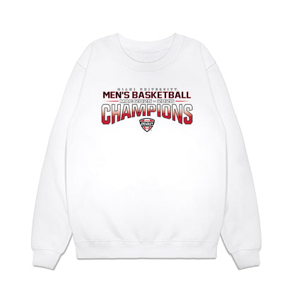 Miami of Ohio - NCAA Men's Basketball : MAC '25-'26 Champions Team Collage Premium Crewneck Sweatshirt-0
