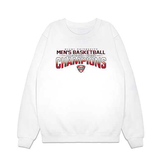 Miami of Ohio - NCAA Men's Basketball : MAC '25-'26 Champions Team Collage Premium Crewneck Sweatshirt-0