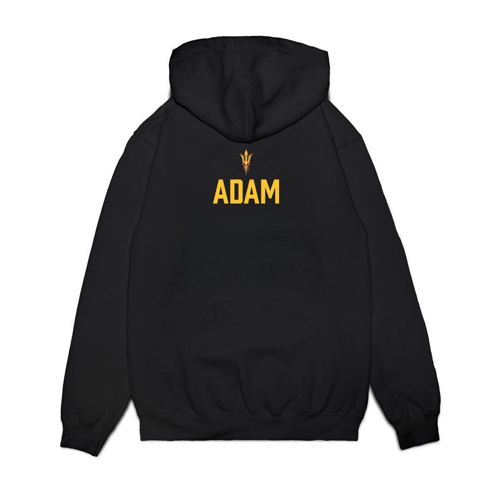 Arizona State - NCAA Men's Swimming & Diving : Jonathon Adam - Conference Champions Premium Hooded Sweatshirt-1