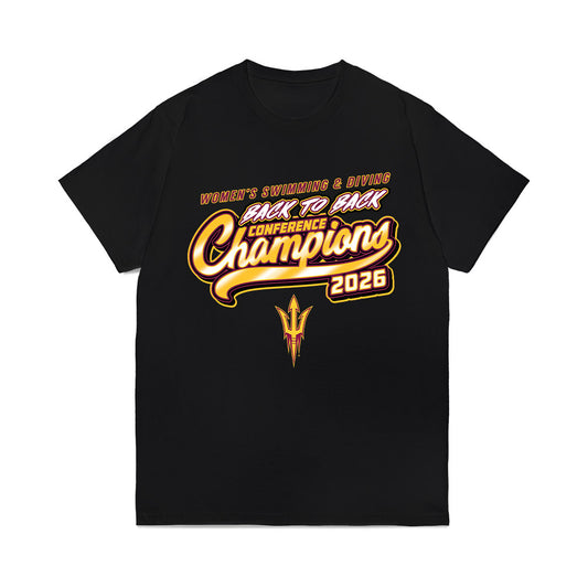 Arizona State - NCAA Women's Swimming & Diving : Alexia Sotomayor - Back to Back Conference Champions Comfort Colors T-Shirt-0