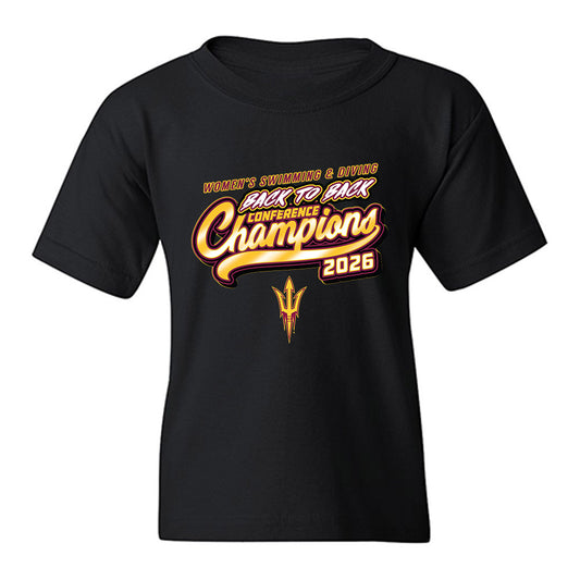 Arizona State - NCAA Women's Swimming & Diving : Alexia Sotomayor - Back to Back Conference Champions Youth T-Shirt-0