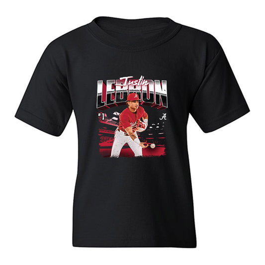 Alabama - NCAA Baseball : Justin Lebron - Collage Youth T-Shirt-0