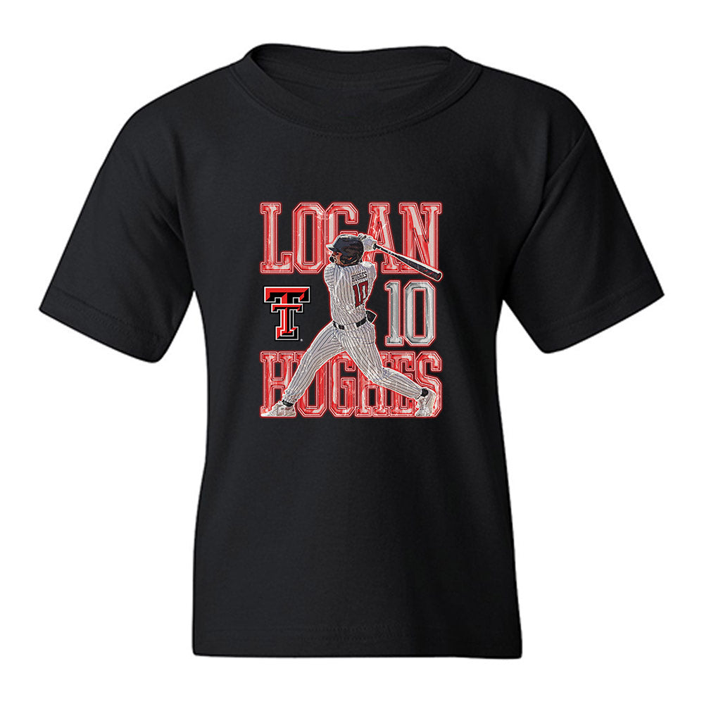 Texas Tech - NCAA Baseball : Logan Hughes - Collage Youth T-Shirt-0