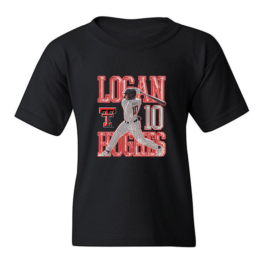 Texas Tech - NCAA Baseball : Logan Hughes - Collage Youth T-Shirt-0