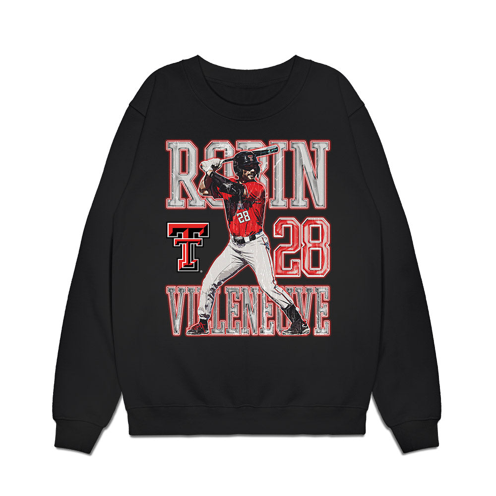 Texas Tech - NCAA Baseball : Robin Villeneuve - Collage Premium Crewneck Sweatshirt-0
