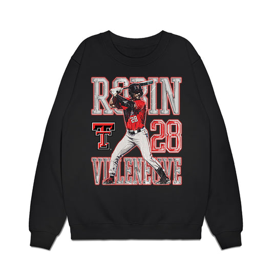 Texas Tech - NCAA Baseball : Robin Villeneuve - Collage Premium Crewneck Sweatshirt-0