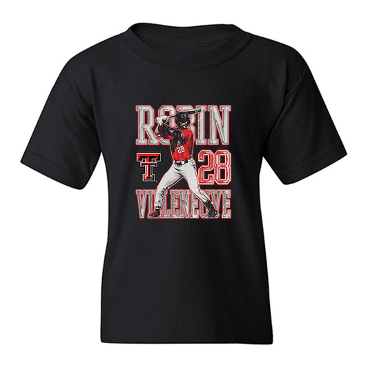 Texas Tech - NCAA Baseball : Robin Villeneuve - Collage Youth T-Shirt-0