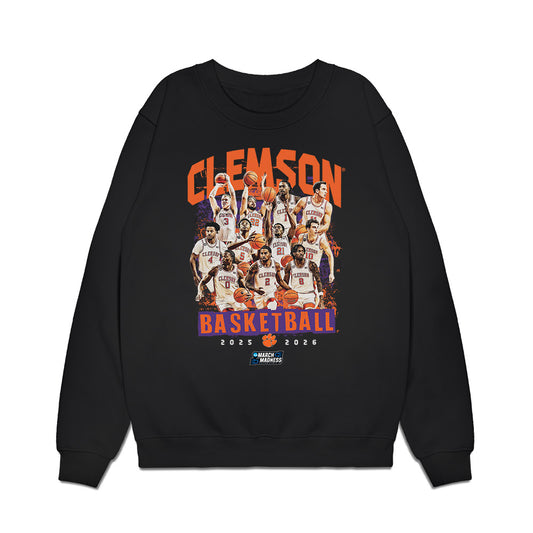 Clemson - NCAA Men's Basketball : NCAA® March Madness® 2026 Team Collage Premium Crewneck Sweatshirt-0