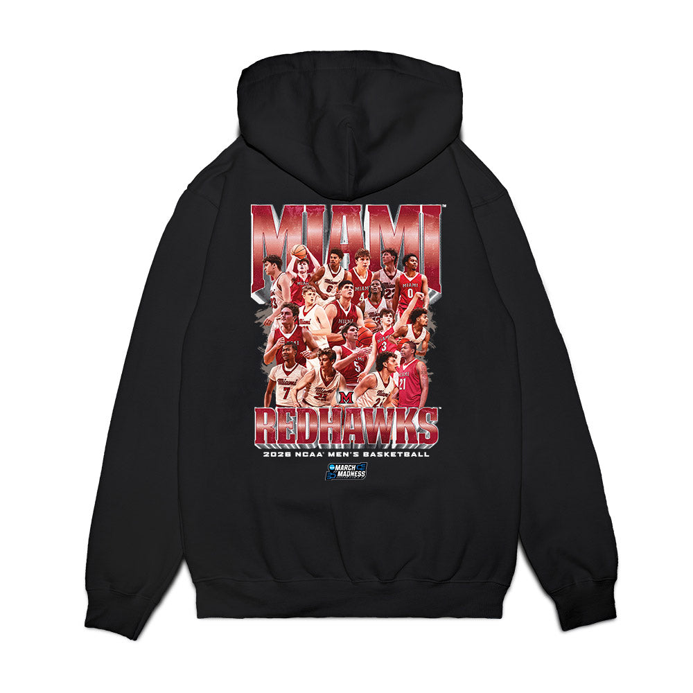 Miami of Ohio - NCAA Men's Basketball : NCAA® March Madness® 2026 Team Collage Premium Hooded Sweatshirt-1
