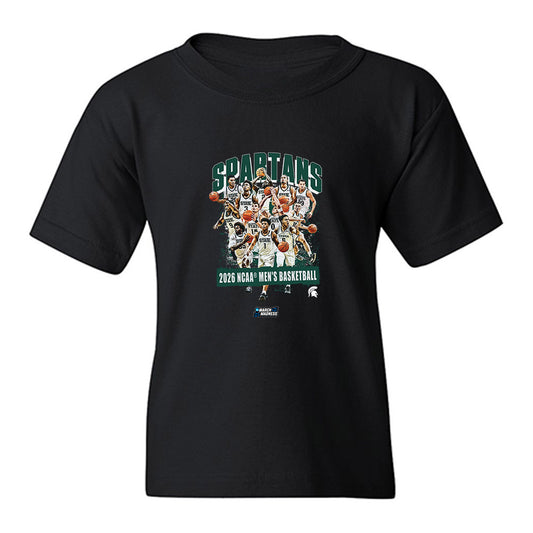Michigan State - NCAA Men's Basketball : NCAA® March Madness® 2026 Team Collage Youth T-Shirt-0