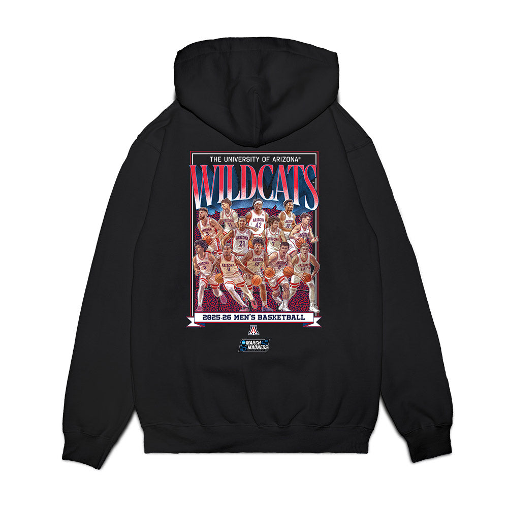 Arizona - NCAA Men's Basketball : NCAA® March Madness® 2026 Team Collage Premium Hooded Sweatshirt-1