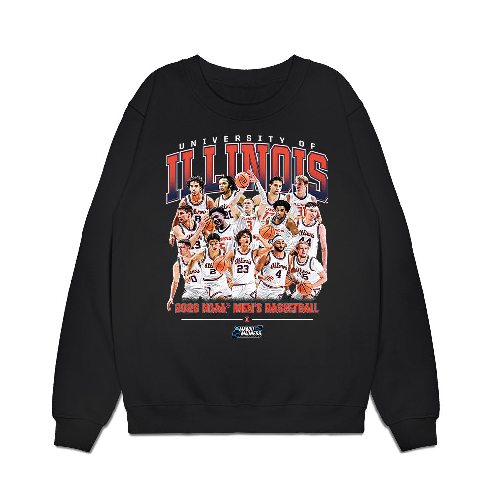 Illinois - NCAA Men's Basketball : NCAA® March Madness® 2026 Team Collage Premium Crewneck Sweatshirt-0