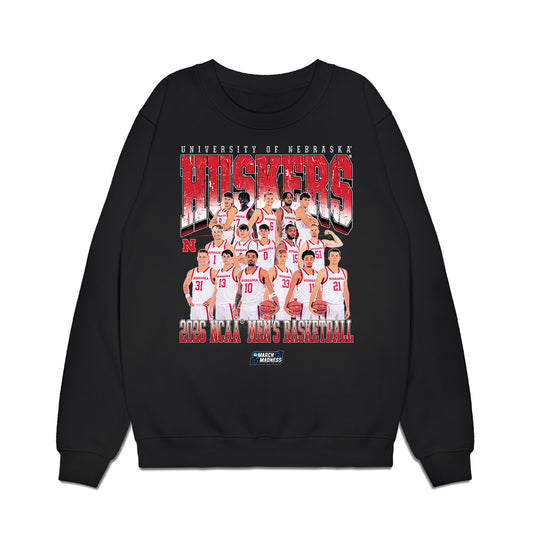 Nebraska - NCAA Men's Basketball : - Team Collage NCAA® March Madness® 2026 Premium Crewneck Sweatshirt-0