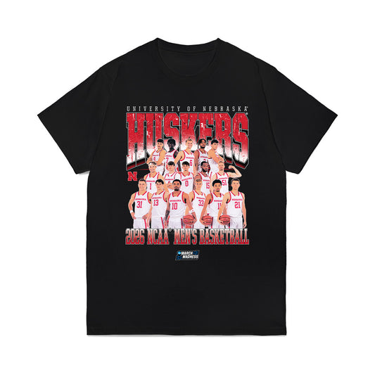Nebraska - NCAA Men's Basketball : - Team Collage NCAA® March Madness® 2026 Comfort Colors T-Shirt-0