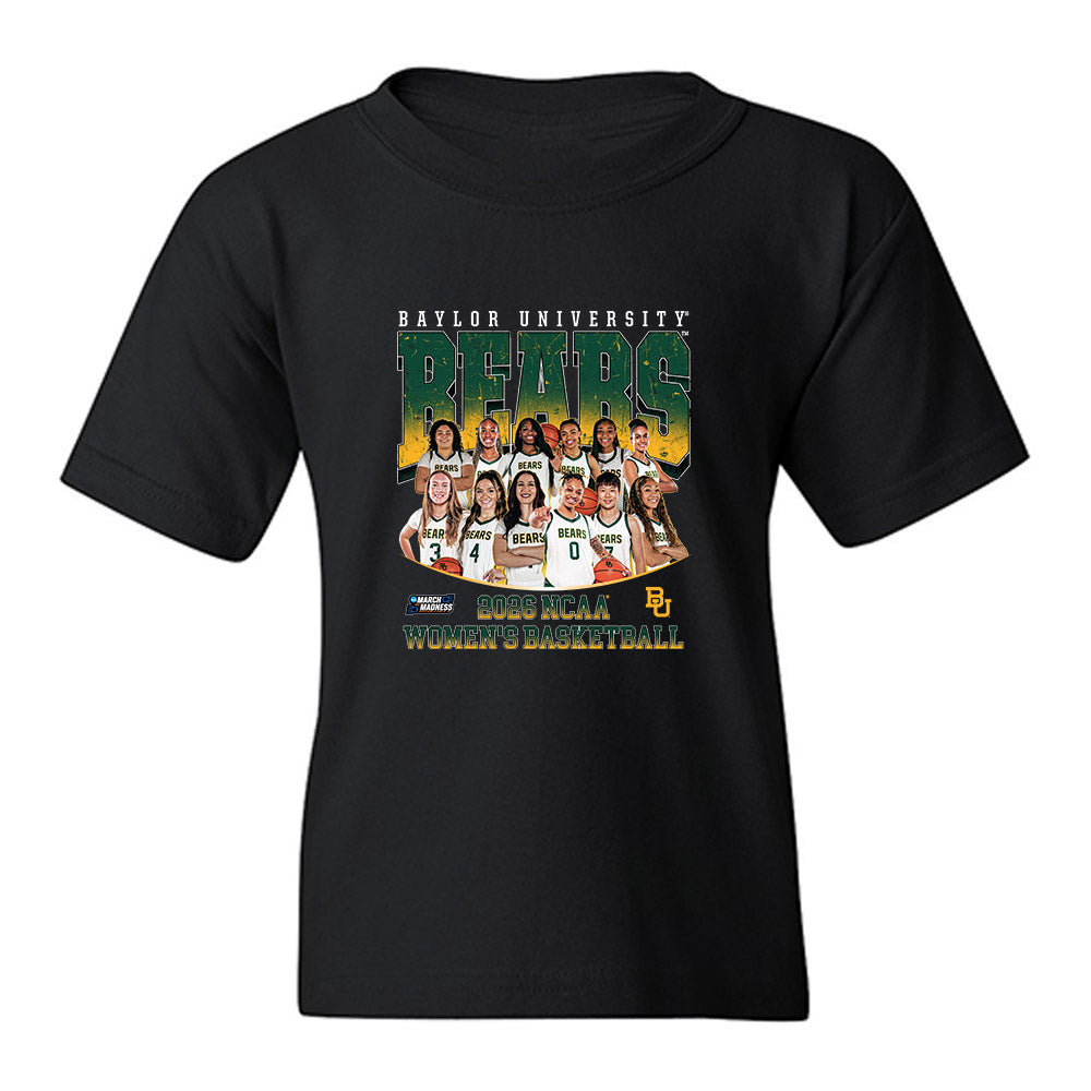 Baylor - NCAA Women's Basketball : NCAA® March Madness® 2026 Team Collage Youth T-Shirt-0