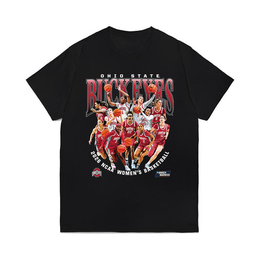 Ohio State - NCAA Women's Basketball : NCAA® March Madness® 2026 Team Collage Comfort Colors T-Shirt-0