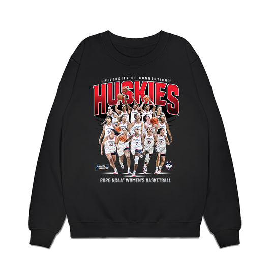 UConn - NCAA Women's Basketball : - NCAA® March Madness® 2026 Team Collage Premium Crewneck Sweatshirt-0