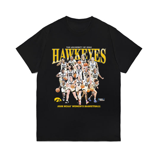 Iowa - NCAA Women's Basketball : NCAA® March Madness® 2026 Team Collage Comfort Colors T-Shirt-0