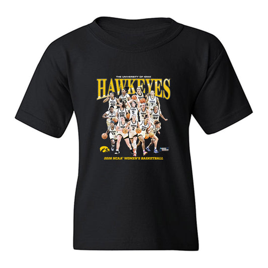 Iowa - NCAA Women's Basketball : NCAA® March Madness® 2026 Team Collage Youth T-Shirt-0