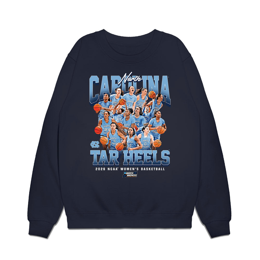 UNC - NCAA Women's Basketball : NCAA® March Madness® 2026 Team Collage Premium Crewneck Sweatshirt-0
