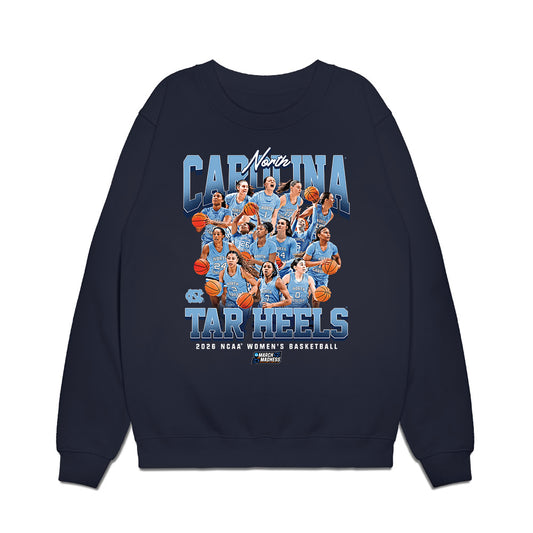 UNC - NCAA Women's Basketball : NCAA® March Madness® 2026 Team Collage Premium Crewneck Sweatshirt-0