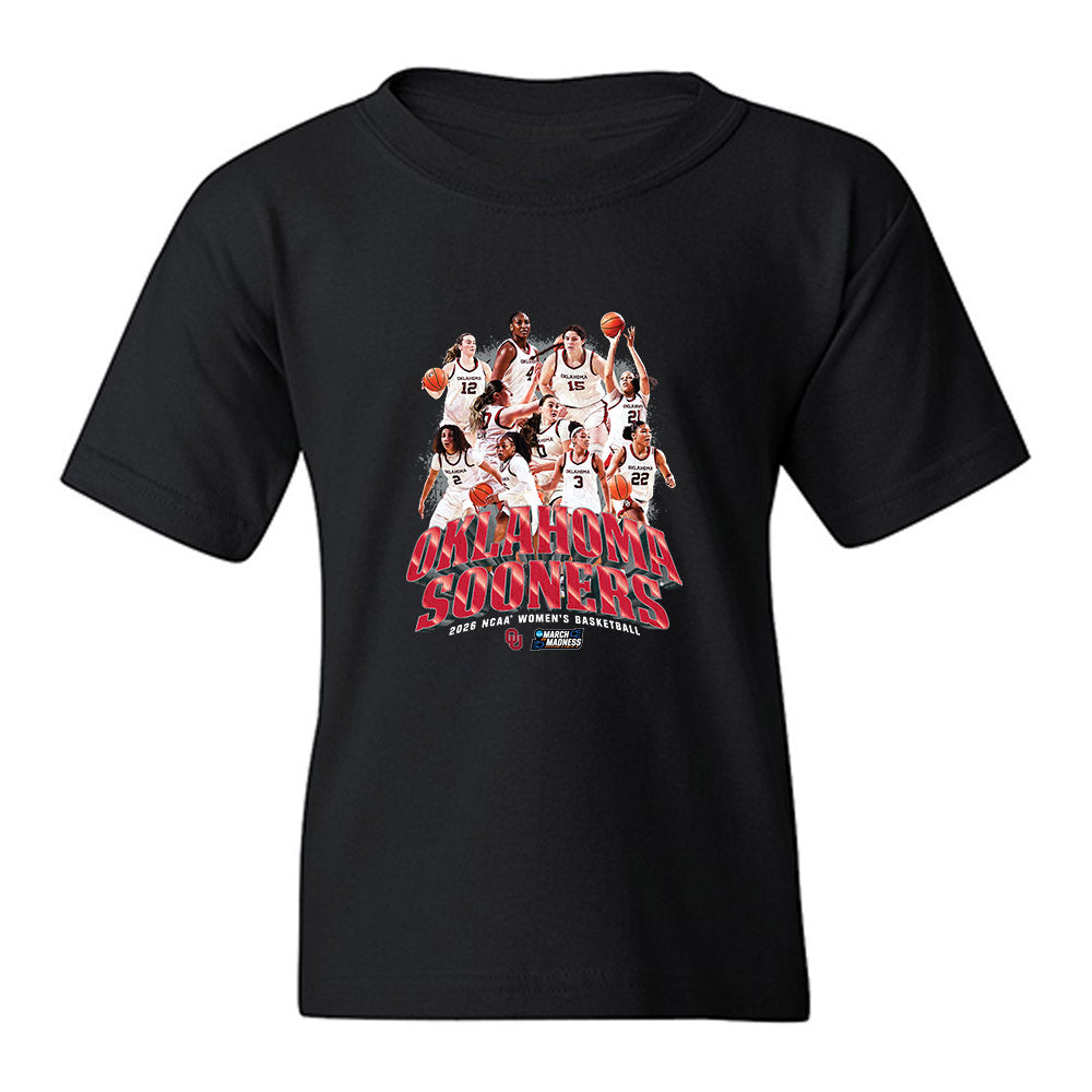 Oklahoma - NCAA Women's Basketball : NCAA® March Madness® 2026 Team Collage Youth T-Shirt-0