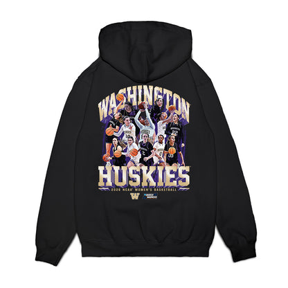 Washington - NCAA Women's Basketball : NCAA® March Madness® 2026 Team Collage Premium Hooded Sweatshirt-1