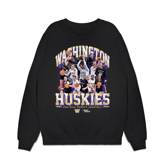 Washington - NCAA Women's Basketball : NCAA® March Madness® 2026 Team Collage Premium Crewneck Sweatshirt-0