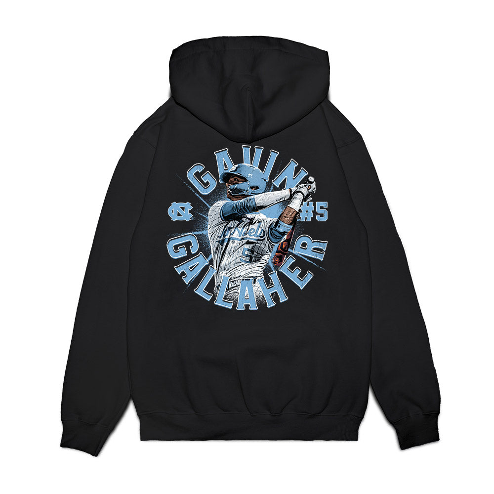 UNC - NCAA Baseball : Gavin Gallaher - Collage Premium Hooded Sweatshirt-1