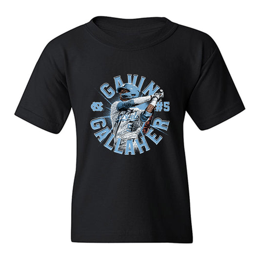 UNC - NCAA Baseball : Gavin Gallaher - Collage Youth T-Shirt-0
