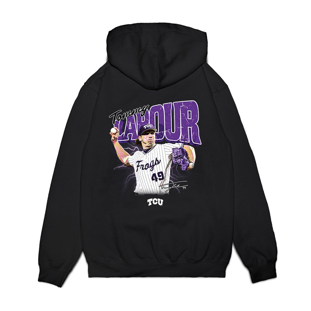 TCU - NCAA Baseball : Tommy LaPour - Collage Premium Hooded Sweatshirt-1