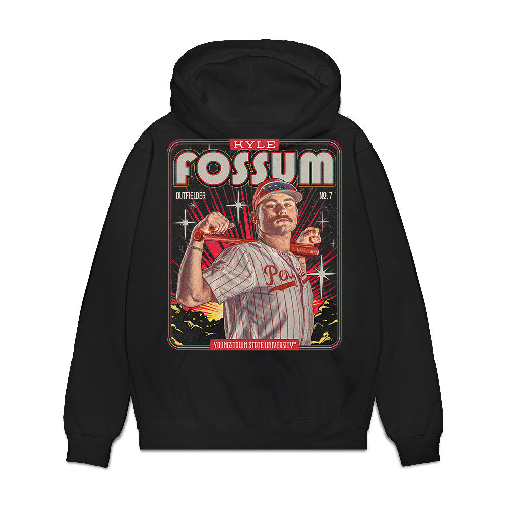 Youngstown State - NCAA Baseball : Kyle Fossum - Collage Premium Hooded Sweatshirt-0
