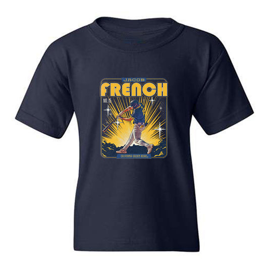 UC Berkeley - NCAA Baseball : Jacob French - Card Inspired Youth T-Shirt-0