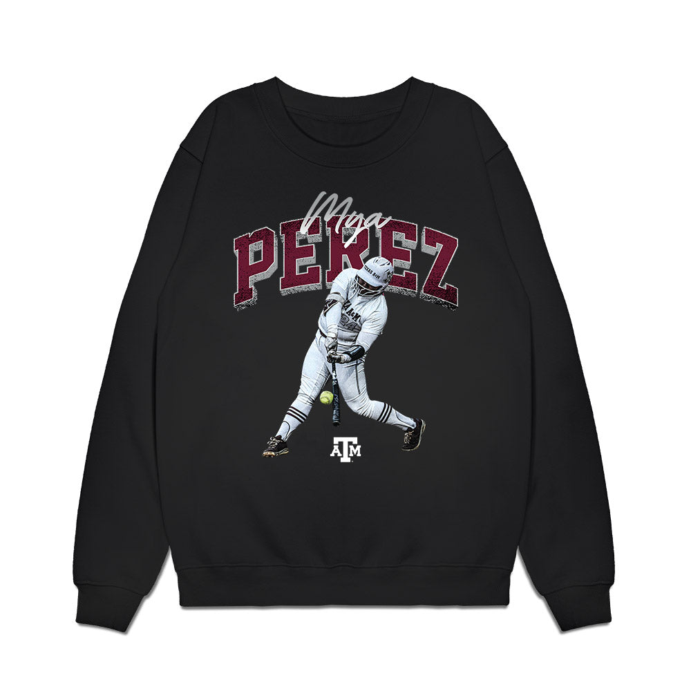 Texas A&M - NCAA Softball : Mya Perez - Collage Premium Crewneck Sweatshirt-0