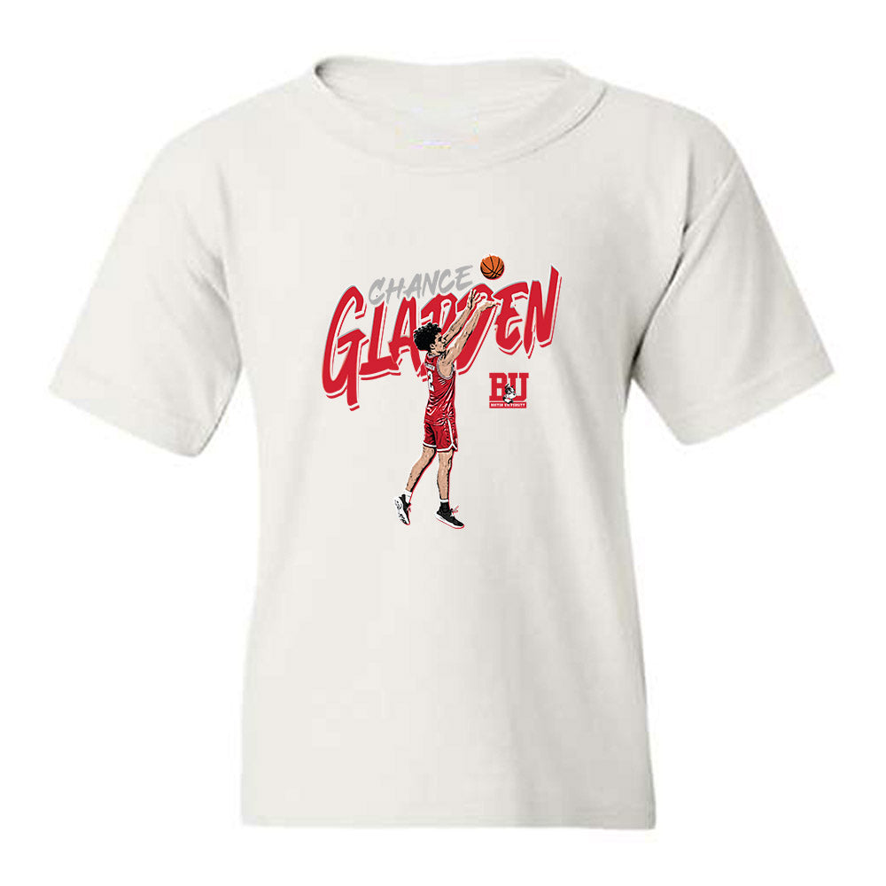 BU - NCAA Men's Basketball : Chance Gladden - Collage Youth T-Shirt-0